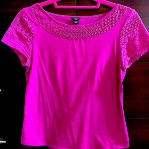 Ann Taylor cotton shirt with neck and sleeve details